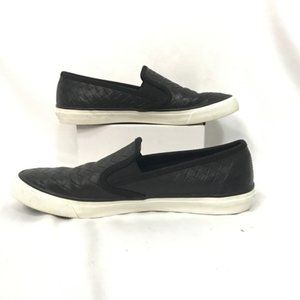 Sperry Embossed Weave Seaside Slip On Black